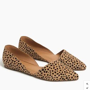 J. Crew Zoe Calf Hair Leopard D'Orsay Pointy Toe Flats  - 8.5